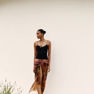 NWT ZARA Brown Patterned Sarong